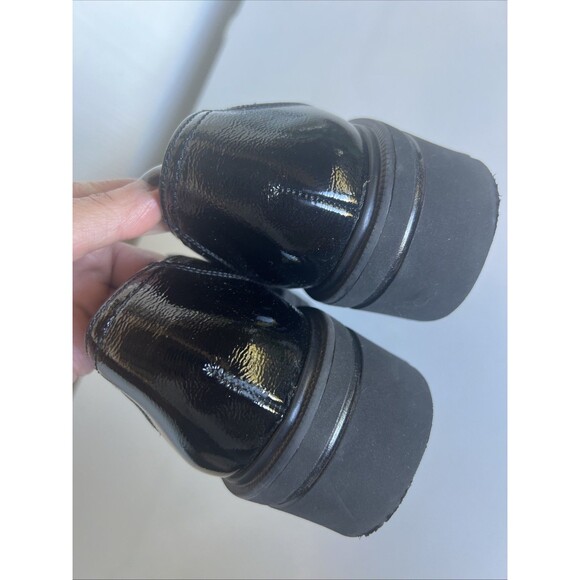 Paul Green Black Penny Loafers Patent Leather Chunky Lug Sole Size 10 Preppy - Picture 4 of 9